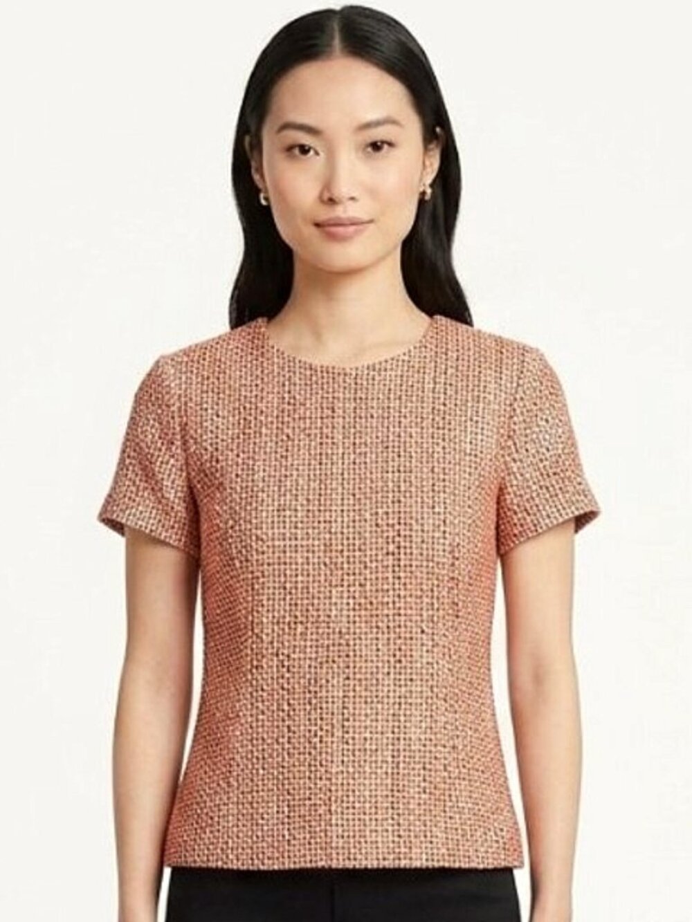 Banana Republic Short Sleeve Tweed Pull On Top- Sz. XS